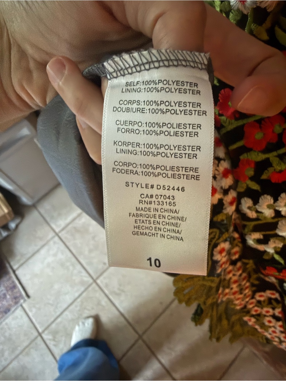 BHLDN Black Midi Dress with Red, White & Green Floral Embroidery and Green Trim - Picture 10 of 15